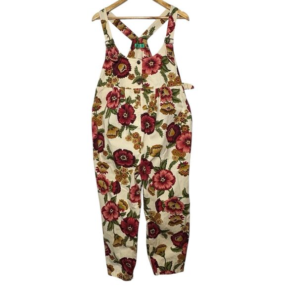Unbranded Other - Vintage 90s Floral Bubble Overalls Made in USA 100% Cotton Cottagecore M/L